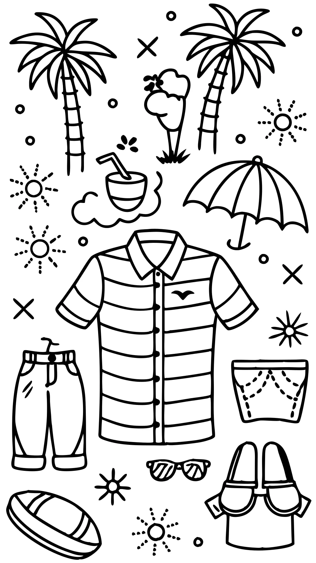 summer preppy coloring pages